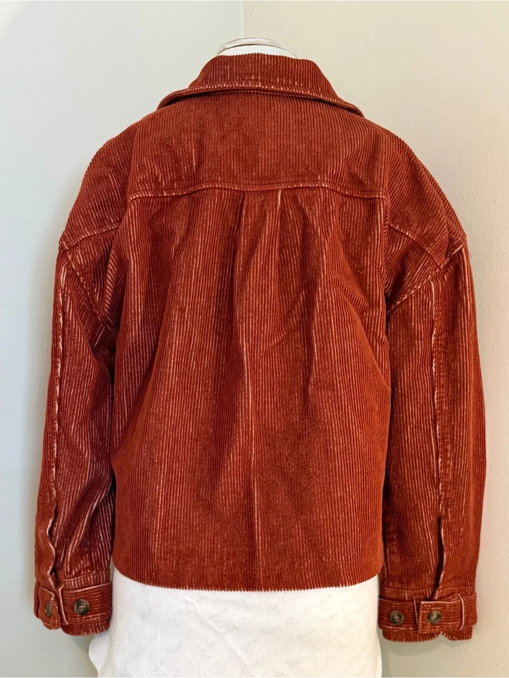 Avec Les Filles Rust Corduroy Button-Front Shacket - Picture 3 of 7
